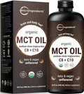 MCT Oil Organic 32 fl oz |100% Virgin Coconut with C8 + C10 Fatty Acids | Great for Coffee or Dressings | Unflavored Keto Vegan