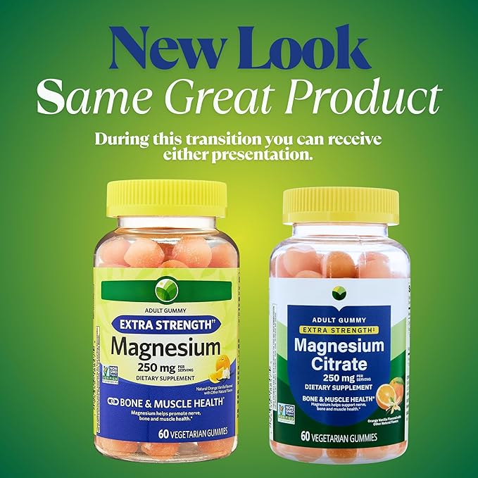 KP+ Magnesium Gummies | Magnesium Citrate 250 mg | 60 Vegetarian Gummies | Extra Strength | Supports Bone Nerve &amp Muscle Health | Orange Vanilla Flavor | Pack of 2