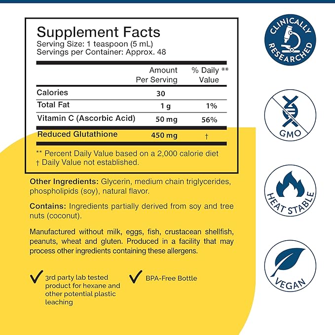 Researched Nutritonals Tri-Fortify Liposomal Glutathione Supplement Liquid Gel - Clinically Researched Detox &amp Immune System Support Antioxidant - Superior Absorption - Watermelon 8 Fl Oz