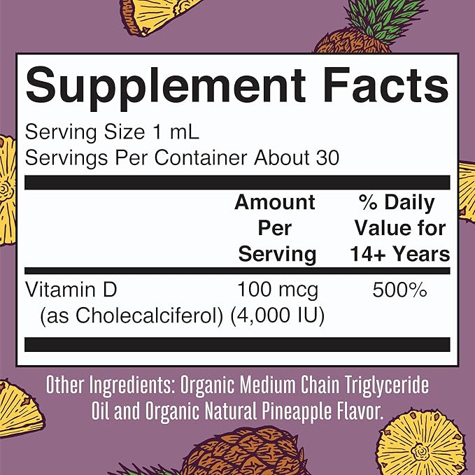 MARYRUTH'S Vitamin D3 Liquid Drops | Megadose 4000 IU | USDA Organic Liquid Vitamin D Spray for Adults &amp Kids | Immune Support &amp Bone Health | Vegan | Gluten Free | Non-GMO | 30 Servings
