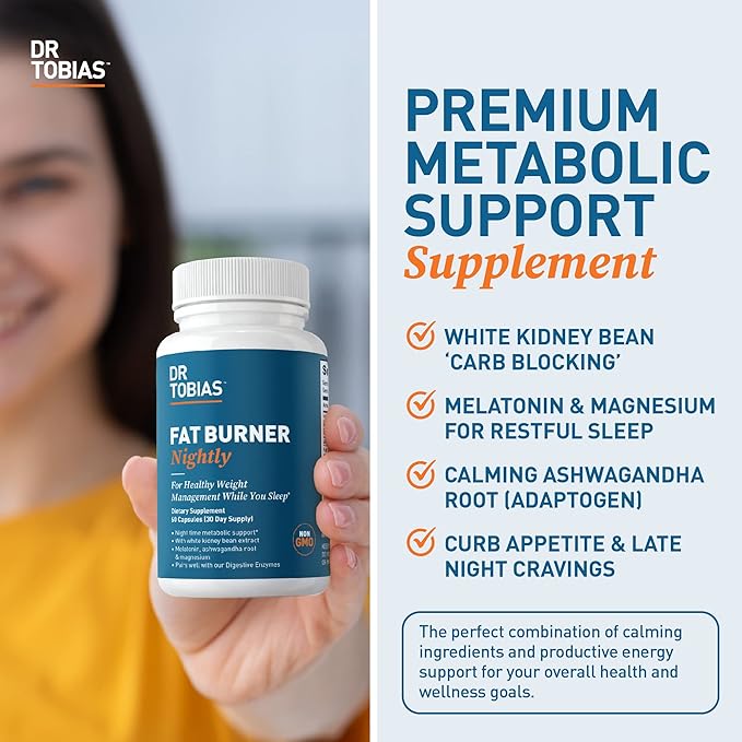 Dr. Tobias Fat Burner Nightly &amp Adult Multivitamin Supports Energy Immunity &amp Metabolism with Ashwagandha. 42 Fruits &amp Vegetables with Probiotics Green Coffee Bean Extract Non-GMO 30 D