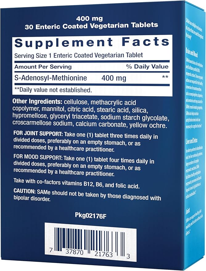 Life Extension Same Mood Joint &amp Liver Support Gluten-Free Non-GMO Vegetarian 30 Tablets