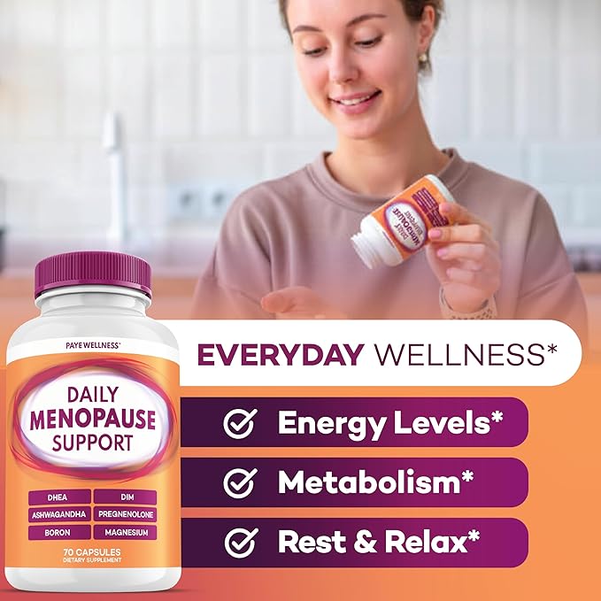 Menopause and Perimenopause Supplement for Women 10-1 Relief Formula for Hot Flashes Night Sweats Mood Energy &amp Hormone – DIM Ashwagandha Vitamin D DHEA Zinc Magnesium 2-Pack 140 Capsules