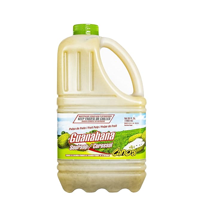 Canoa Fruit Purees | Made with Real Fruit | 64 fl oz | Great for Juices Smoothies Cocktails Desserts Sauces Marinades &amp More (Guanabana/Soursop)