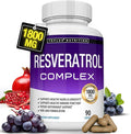 Resveratrol Supplement 1800 mg Antioxidant Complex - Highly Potent Natural Trans-Resveratrol Pills for Healthy Aging Overall Health Support Immune System Brain Function for Men Women 90 Capsules