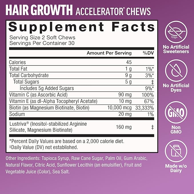 Bundle of FORCE FACTOR NAD+ + Force Factor Hair Growth Accelerator Soft Chews Mixed Berry 60 Soft Chews