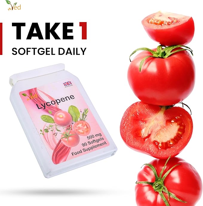 Ved Lycopene 500 mg | 90 softgel 6 Month Supply.(Pack of 2)
