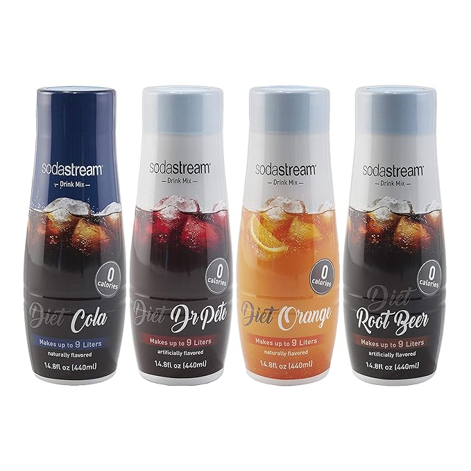 SodaStream Diet Fountain Sparkling Drink Mix Variety Pack 440ml (Pack of 4)