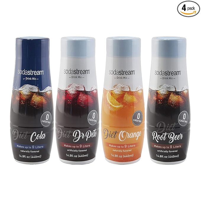 SodaStream Diet Fountain Sparkling Drink Mix Variety Pack 440ml (Pack of 4)