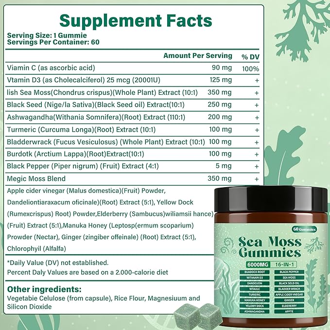 Sea Moss Gummies 16-in-160 Gummies