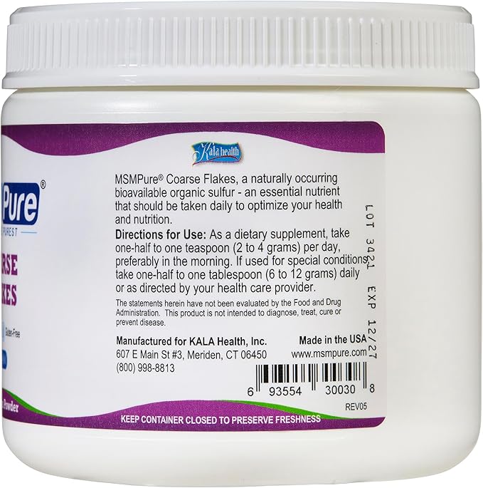 KALA HEALTH MSMPure Coarse Flakes 8.8 oz and Muscle &amp Joint Cream 2oz Bundle