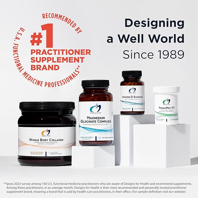 Designs for Health Whole Beauty Collagen - Collagen Peptides Silica &amp Biotin Powder to Support Hair Skin and Nails - Support Hair Strength &amp Fullness (30 Servings)