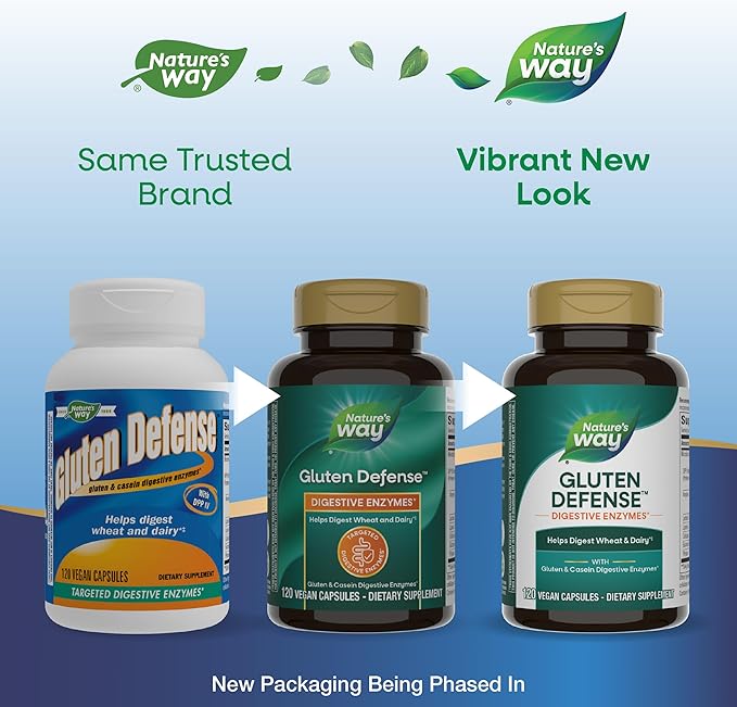 Enzymatic Therapy Gluten Defense Gluten &amp Casein Targeted Digestive Enyzmes 120 VCaps (Packaging May Vary) (Pack of 2)