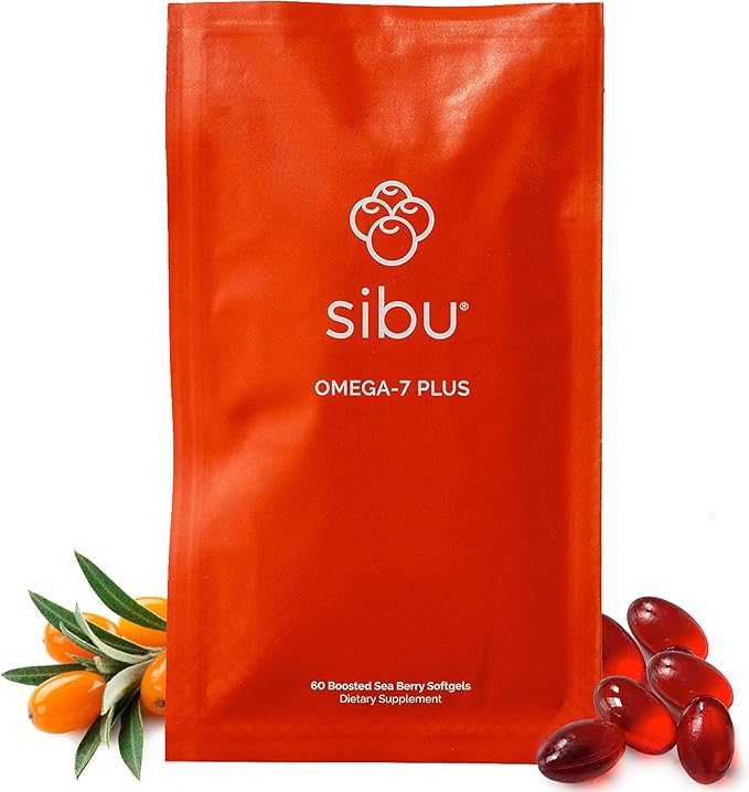 sibu Sea Buckthorn Omega-7 Plus Softgels (30 Day Refill) – Blend of Sea Buckthorn Oil and Plant-Based Vitamin D3 &amp Omega-3 DHA