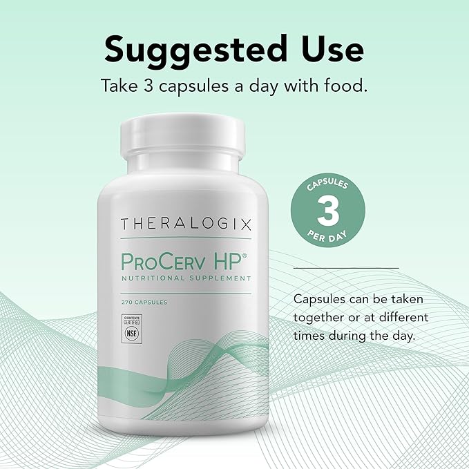 Theralogix ProCerv HP High-Potency Multivitamin - 90-Day Supply - Support for Women &amp Men - Immune Support Supplement - Includes Vitamin B Vitamin C Vitamin D &amp Zinc - NSF Certified - 270 Ca