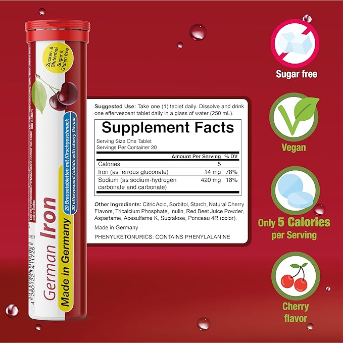 T&ampD German Vitamin Minerals - 140 Vegan/Vegetarian Drink Effervescent Tablets - Mixed Fruit Flavor Box - Made in Germany
