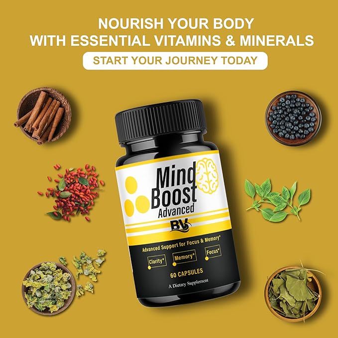BLUE VIBE Mind Boost Premium Health &amp Wellness Nootropic Supplement MindBoost Advanced All Natural Health Management &amp Overall Wellness Support Supplement Formula Pills (3 Pack - 180 Capsules
