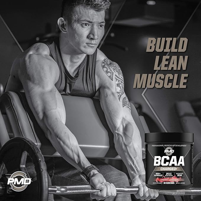 PMD Sports BCAA Charged Delicious Amino Acid Drink Mix for Performance Recovery Endurance and Hydration - Increase Muscle Function for Workout and Daily Energy – Cherry Limeade (30 Servings)