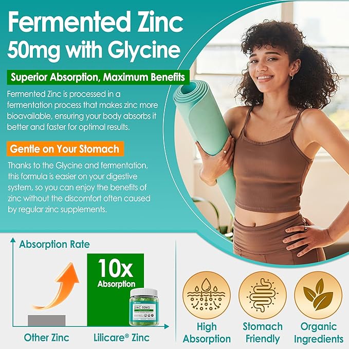 Fermented Zinc Gummies 50mg Quercetin Bromelain Vitamin C &amp D3 Superior Absorption Zinc Supplements for Women &amp Men Immune Powerful Antioxidant Zinc Picolinate Alternaitive Sugar Free