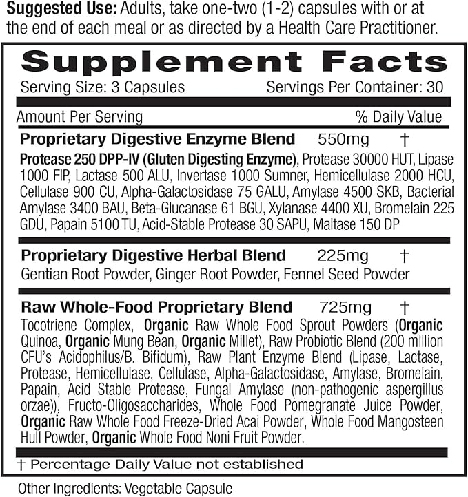 EMERALD LABS Digestive Health - Digestive Aid with Probiotics &amp Digestive Enzymes - Supports Gut Health &amp Constipation - Vegetarian Gluten-Free - 90 Vegetable Capsules (30-Day Supply)