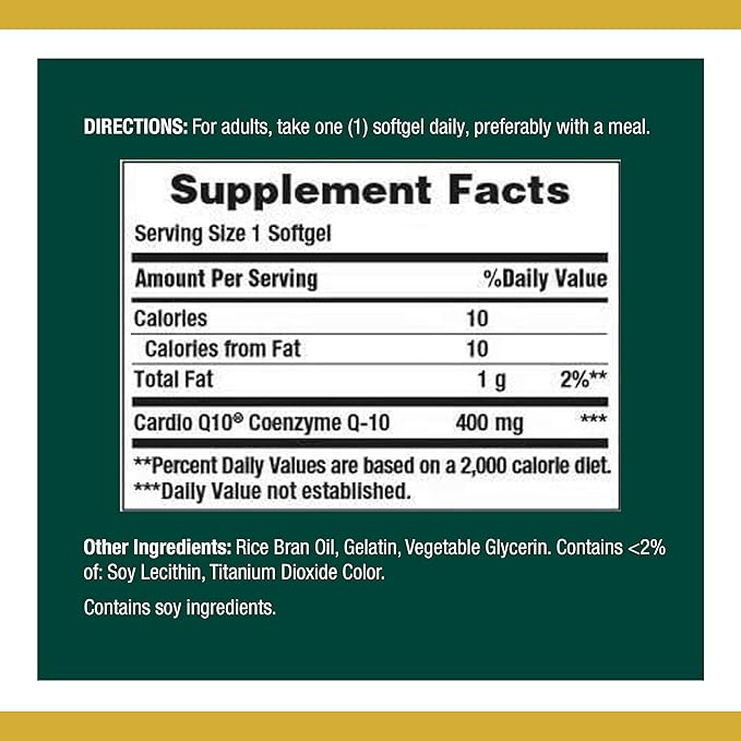 Nature's Bounty CoQ10 Dietary Supplement Supports Heart Health 400mg 39 Softgels (Pack of 3)