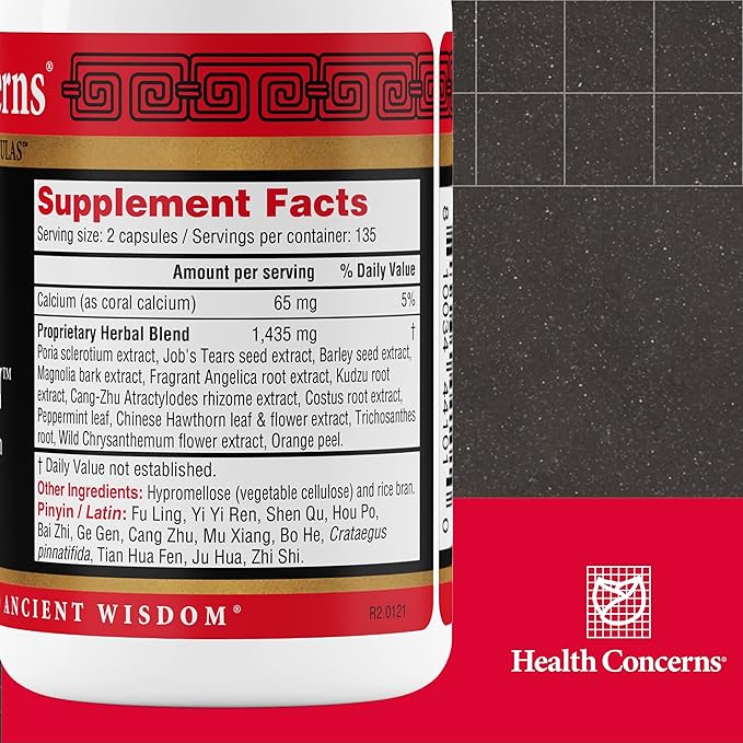 Health Concerns Quiet Digestion – Digestive Support for Upset Stomach Gas &amp Bloating – Herbal Chinese Formula with Bao He Wan – Supplement with Poria Barley &amp Mangolia Bark - 270 Capsules