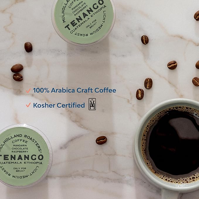 Mulholland Roasters | Tenango Coffee Single Cup B-Pods | Only Compatible with BRUVI Single-Serve Coffee Brewer | Includes 60 Pods