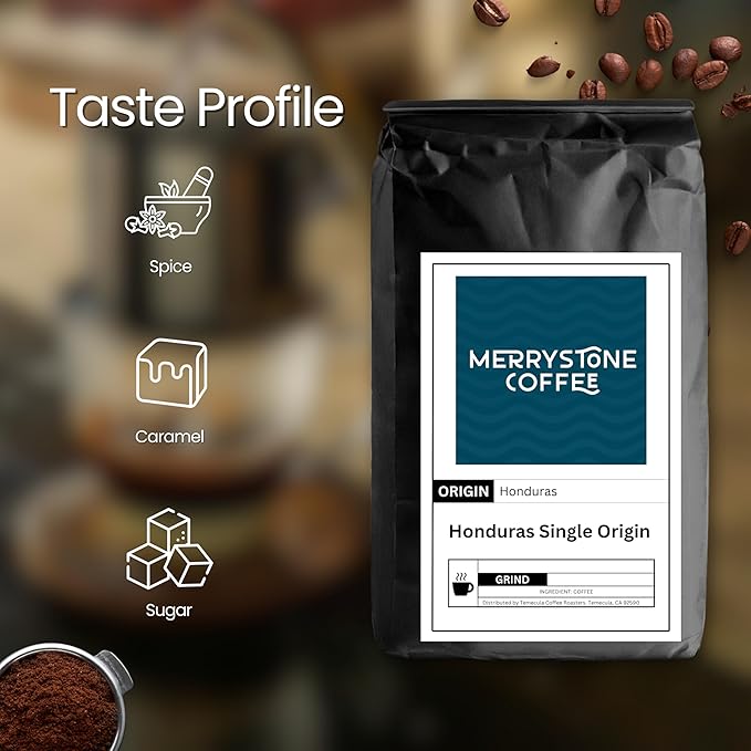 Merrystone Honduras Single Origin Medium Roast Roasted to Order Coffee 12 oz Coarse Grind