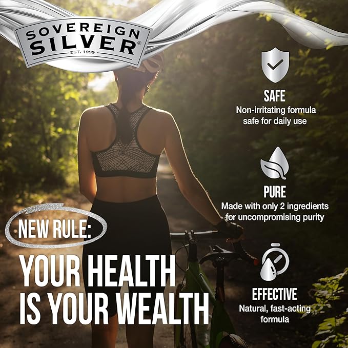 Sovereign Silver Immune Support + Natural Nasal Spray Bundle Colloidal Silver Bio-Active Hydrosol 10 PPM 2 Fl Oz Each Immune Support with Liquid Dropper &amp Sinus Care Duo Pack