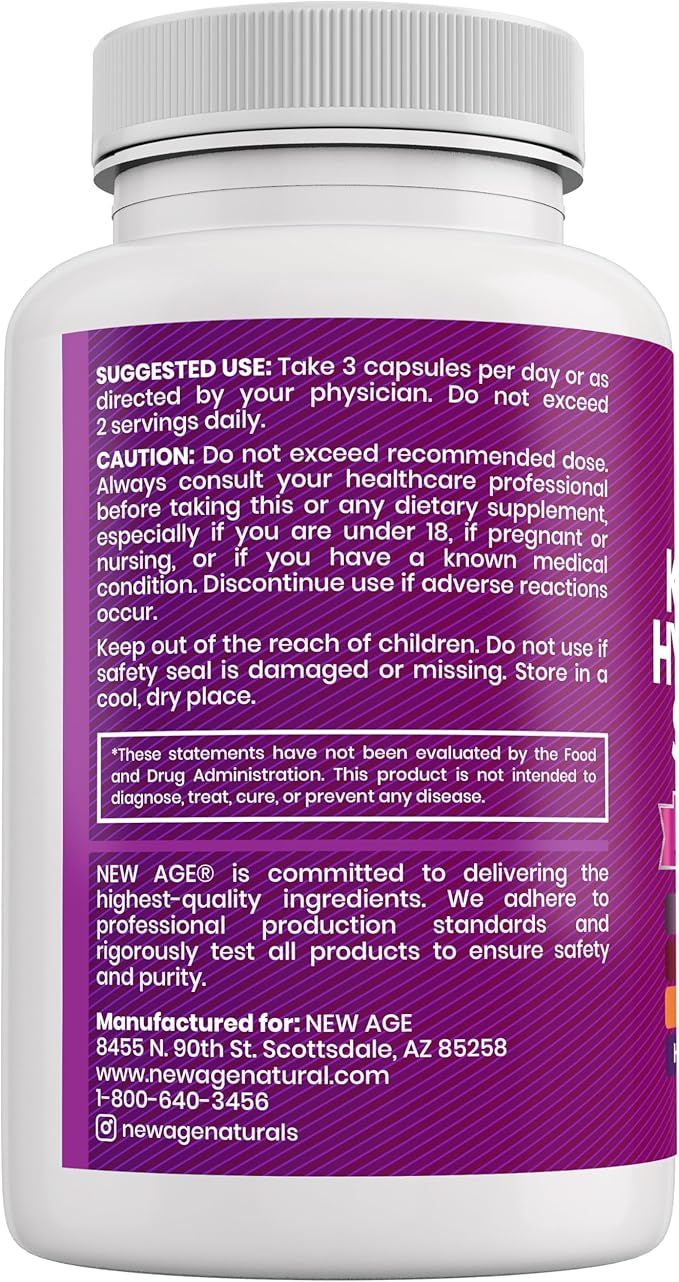 NEW AGE Collagen Pills Biotin Keratin Saw Palmetto Hyaluronic Acid - Hair Skin and Nails Vitamins and DHT Blocker with Vitamin E Folic Acid Pumpkin Seed MSM- 90 Count