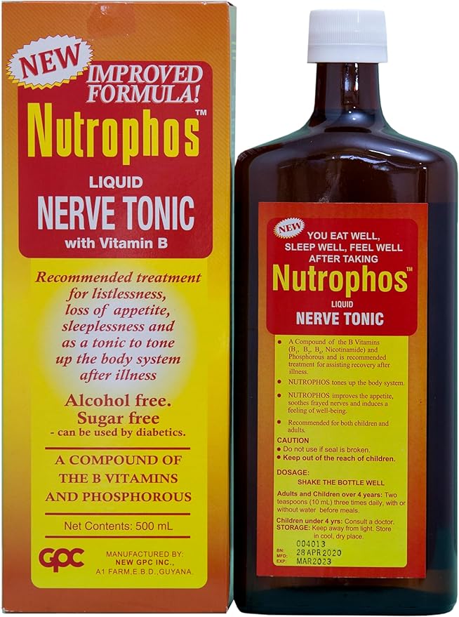 Generic New GPC Nutrophos Liquid Nerve Tonic with Vitamin B 500ml 16.9 Fl Oz (Pack of 1)