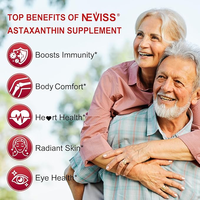 Astaxanthin Supplements 24mg 5 Month Supply - Coconut MCT Oil Fresh Microalgae Source w/Grape Seed Oil Ashwagandha - Antioxidants for Healthy Skin Eyes Aging - Non-GMO &amp Gluten Free 150 Soft