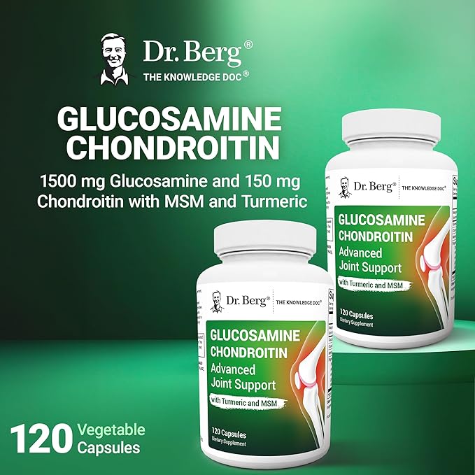 Dr. Berg Glucosamine Chondroitin MSM Turmeric &amp Boswellia - Advanced Joint Support Supplement with 1500 mg Glucosamine Sulfate - Includes 120 Capsules