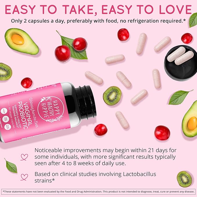 Happy Healthy Hippie PeriPeace Supplements for Women &amp Vaginal Probiotics for Women