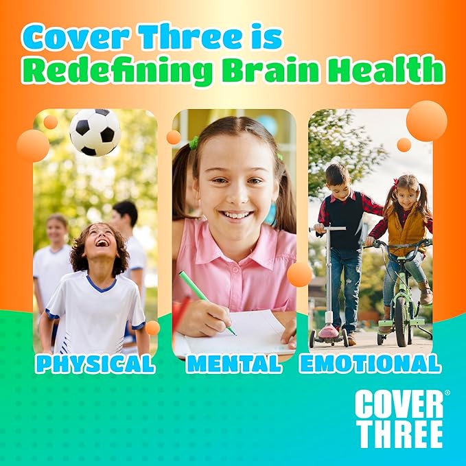 Cover Three Supplements for Kids Brain Supplement Smoothie Omega 3 Liquid Childrens DHA Fish Oil Kids Focus and Attention Emotional Support 20 Pouches Pack 1