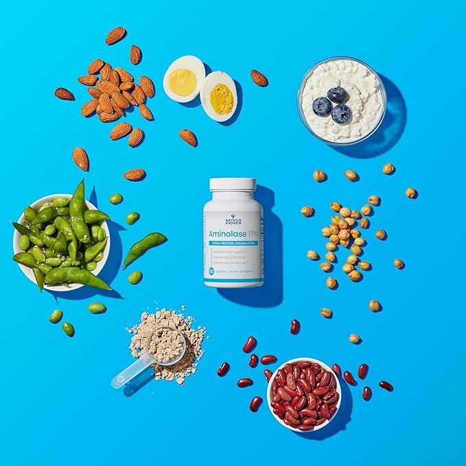 Arthur Andrew Medical - Aminolase TPA Total Protein Assimilation Optimal Protein Absorption and Decreased Gas and Bloating Vegan Non-GMO 90 Capsules