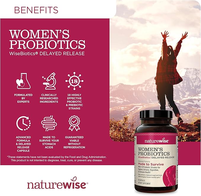 NatureWise [1] Probiotics for Women + Cranberry for PH &amp Urinary - 60 Capsules[60-Day Supply] + (Pack of 2) Magnesium Glycinate 625mg - Chelated Magnesium - 30 Capsules[30-Day Supply]