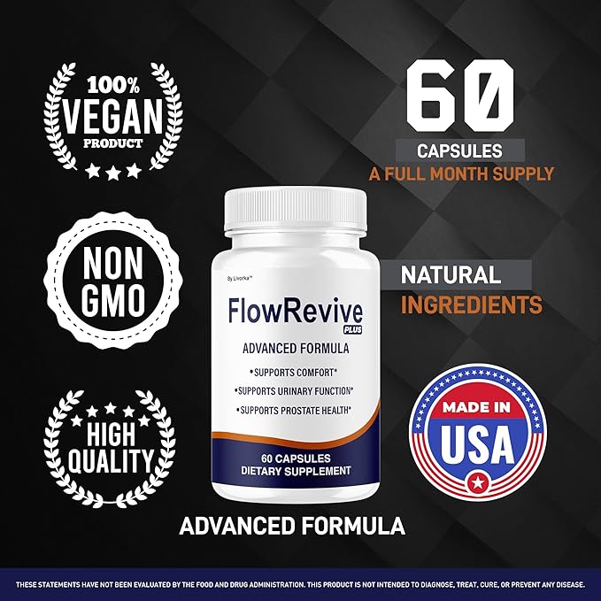 FlowRevive Plus Capsules - Official FlowRevivePlus Pills Premium Advanced Formula 60 Capsules for 1 Month