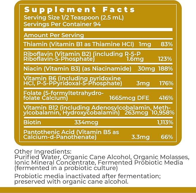 Premier Research Labs Max B-ND - Liquid Vitamin B Complex for Liver &amp Brain Health Sublingual Drops for Men &amp Women with Thiamin B12 &amp B6-8 Fl Oz Bottle