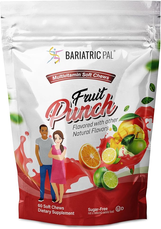 BariatricPal Iron-Free Multivitamin Soft Chew - Fruit Punch (60 Count)