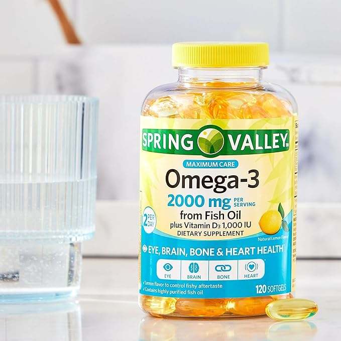 Convergence Maximum Care Omega-3 from Fish Oil Eye Brain Bone &amp Heart Health Dietary Supplement Softgels 2000 mg 120 Count