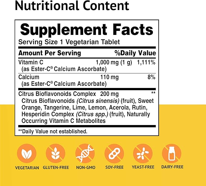 Ester-Vitamin C with Citrus Bioflavonoids 1Vitamin 000 Milligrams 120 Veg Tabs