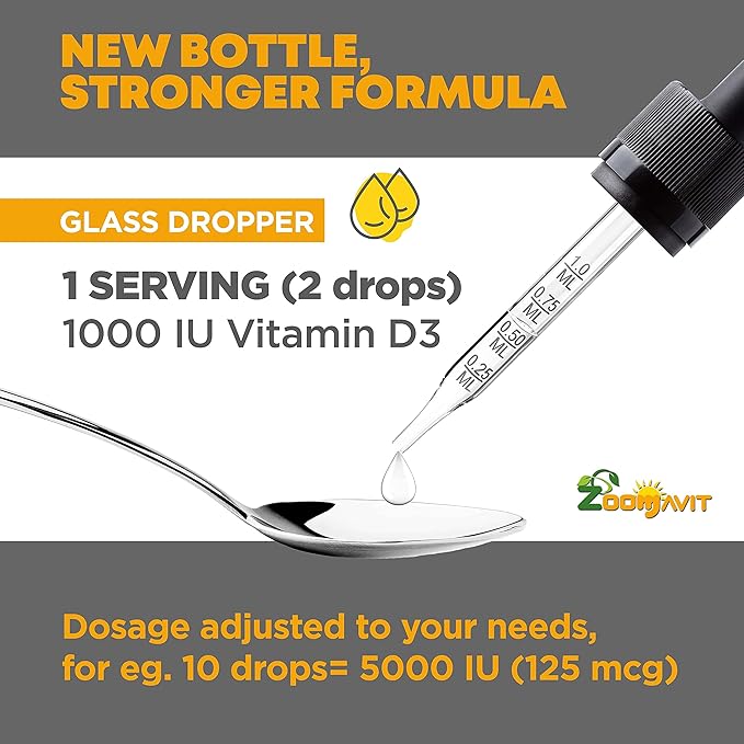 Vitamin D Drops for Infants - Baby Vitamin D Drops 1000 IU 2Fl Oz - Liquid Vitamin D3 Organic with Max Absorption Formula for Newborn Toddlers Kids and Adults