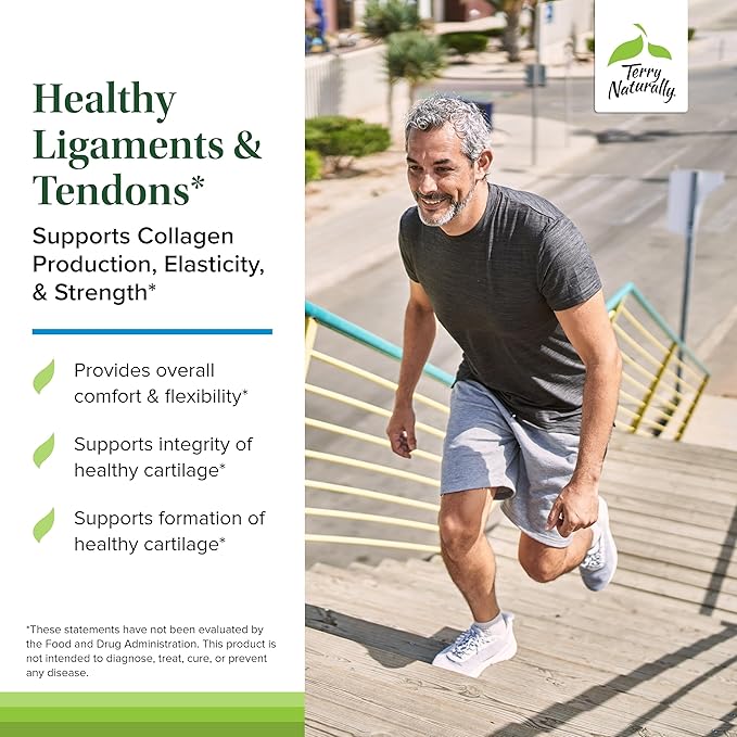 Terry Naturally Healthy Ligaments &amp Tendons - Dietary Supplement for Connective Tissue &amp Joint Lubrication Support - Non-GMO Formula to Aid Ligament &amp Muscle Health - 60 Capsules 2 Pack