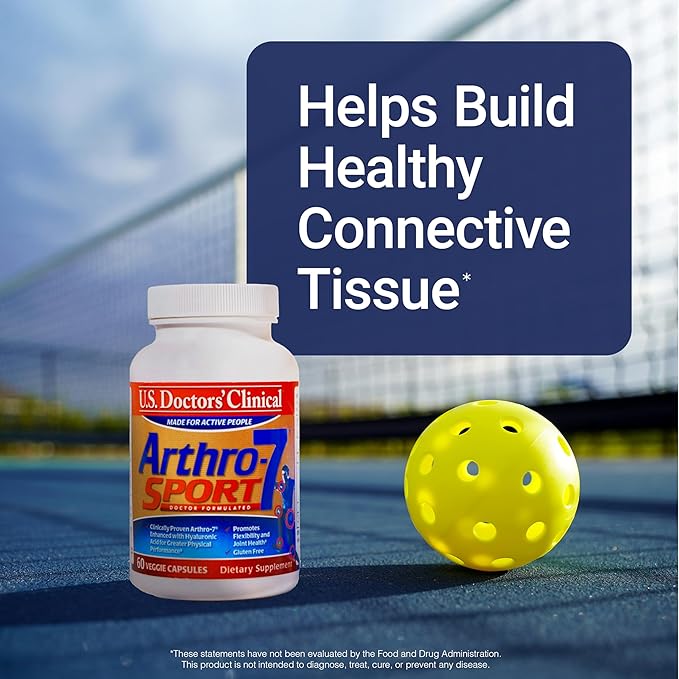 U.S. Doctors’ Clinical Arthro-7 Sport - Clinically Proven AR7 Blend + 100mg Hyaluronic Acid &amp Vitamin C for Flexibility Mobility &amp Strong Cartilage - 60 Capsules - 15/30-Day Supply