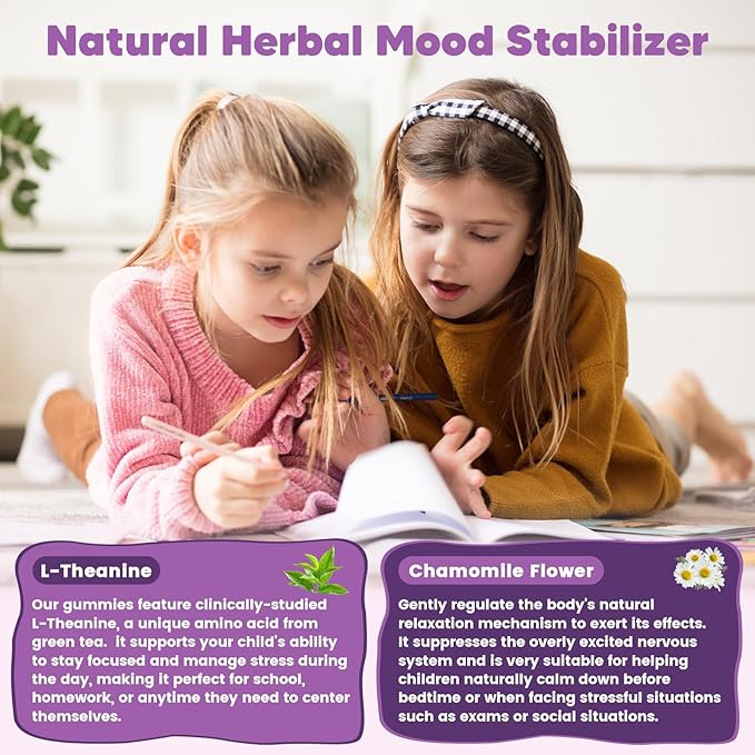 Magnesium Gummies for Kids &amp Adults - 400/200mg Magnesium Glycinate with L-Theanine Chamomile D3 &amp K2 Kids Sleep Gummies Melatonin Free for Zzz &amp Relax Cognition - Sugar Free 60 C