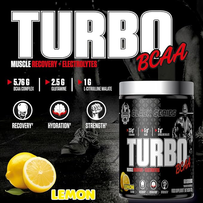 Black Series Turbo BCAA | Advanced Muscle Recovery Formula for Enhanced Performance | 30 Servings 390 Gram (Regular Fruit Punch)