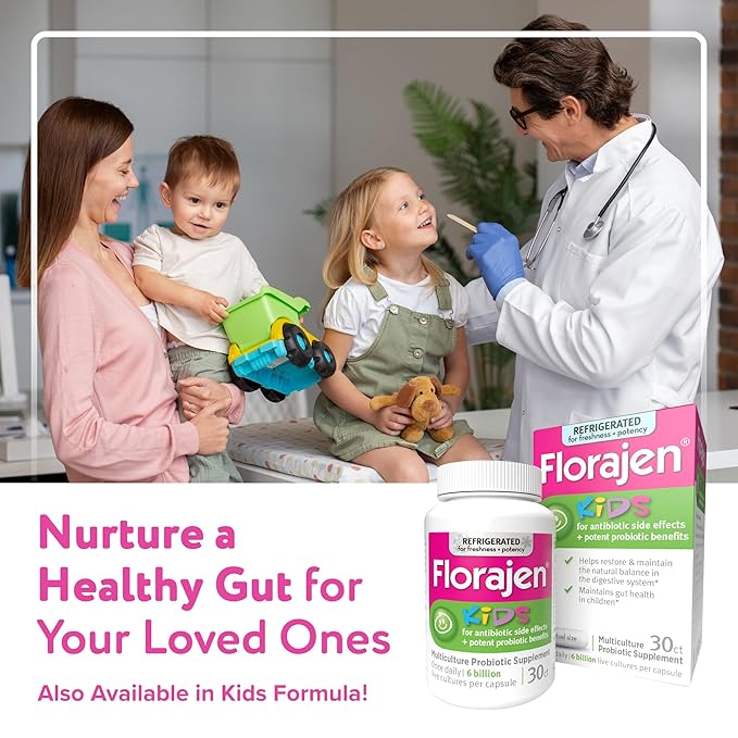 Florajen Acidophilus High Potency Refrigerated Supports Overall Health 20 Billion CFUs for Potent Probiotic Benefits Unflavored 60 Count
