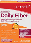 Leader Psyllium Husk Powder Supplement 4-in-1 Fiber for Digestive Health Plant Based 100% Natural Psyllium Husk Daily Fiber Sugar Free Gluten Free Non-GMO (10 OZ)