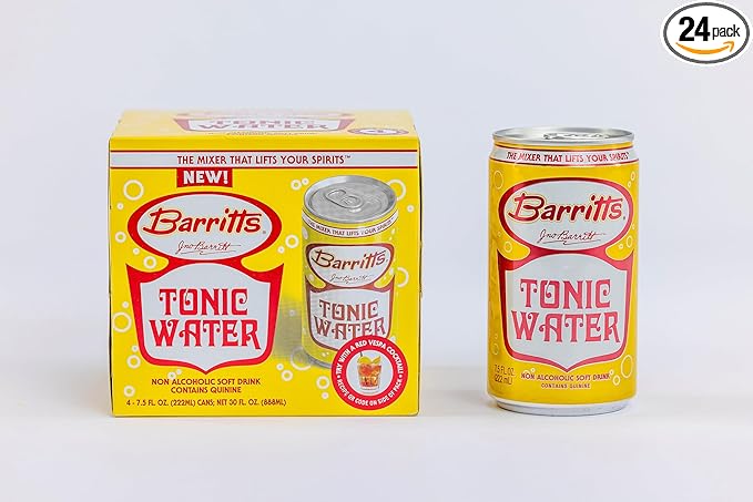 Barritt's Mixers - Tonic Water Non-Alcoholic Soda Cocktail Mixer 7.5 fl oz Cans 24 Pack Mini